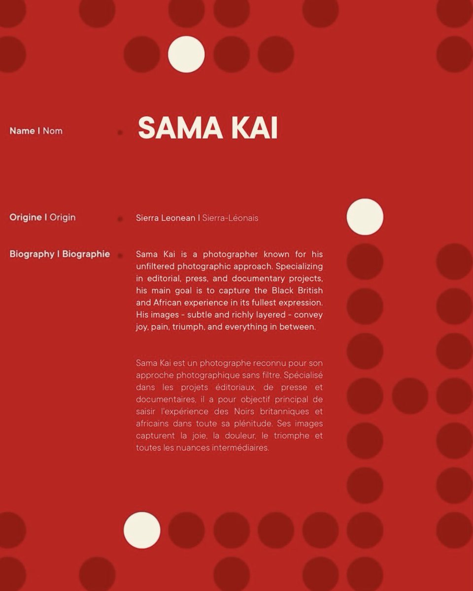 Happy to announce that I will be one of 22 photographers representing the continent in an exhibition for AFCON in Morocco this month. 

Blessed and highly favoured ❤️🇸🇱