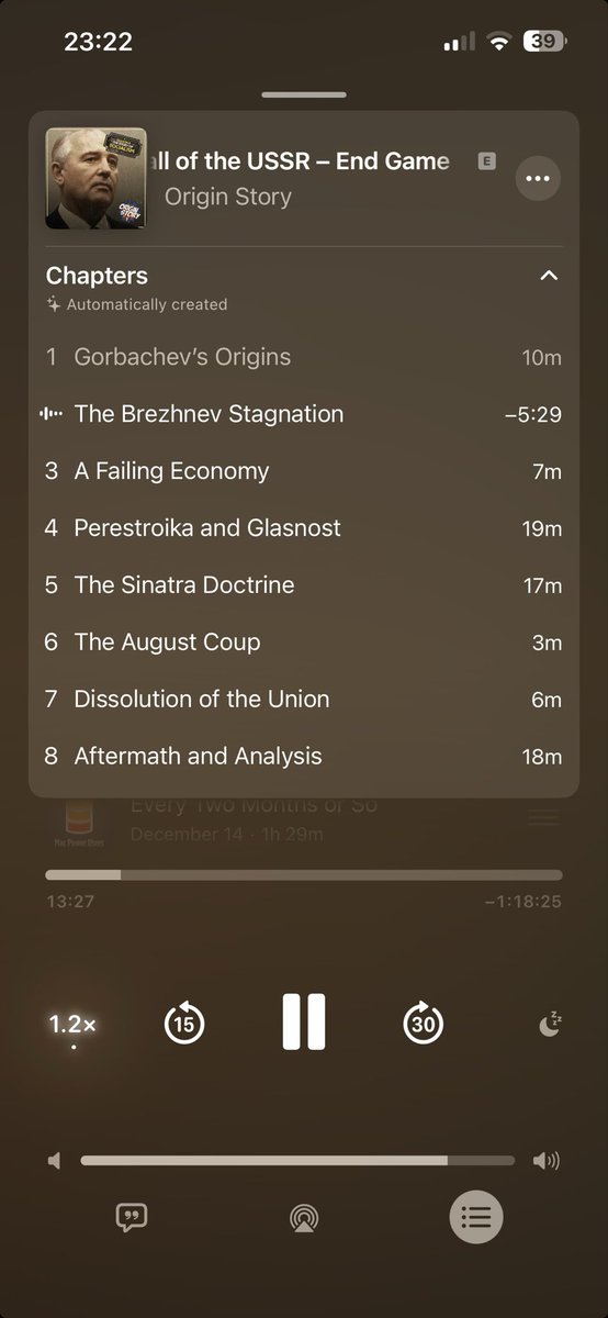Really enjoying automatic chapter creation in the Podcasts app on 26.2.