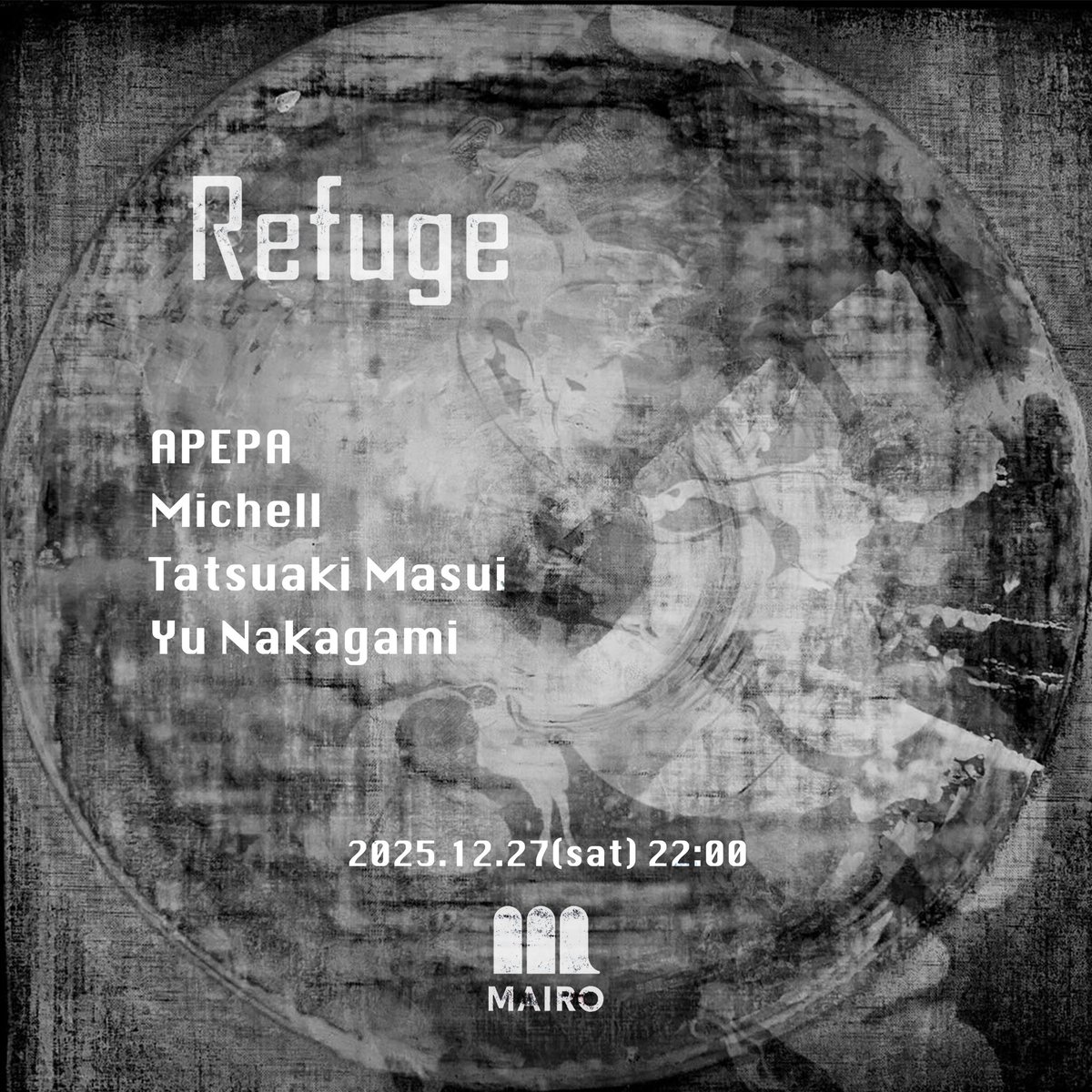 27日はRefugeですぞ🔥
今回ゲストはいませんがクールなアートワークを北九州の才人ショウゴくんにお願いしました🙌
Let's忘年🔊