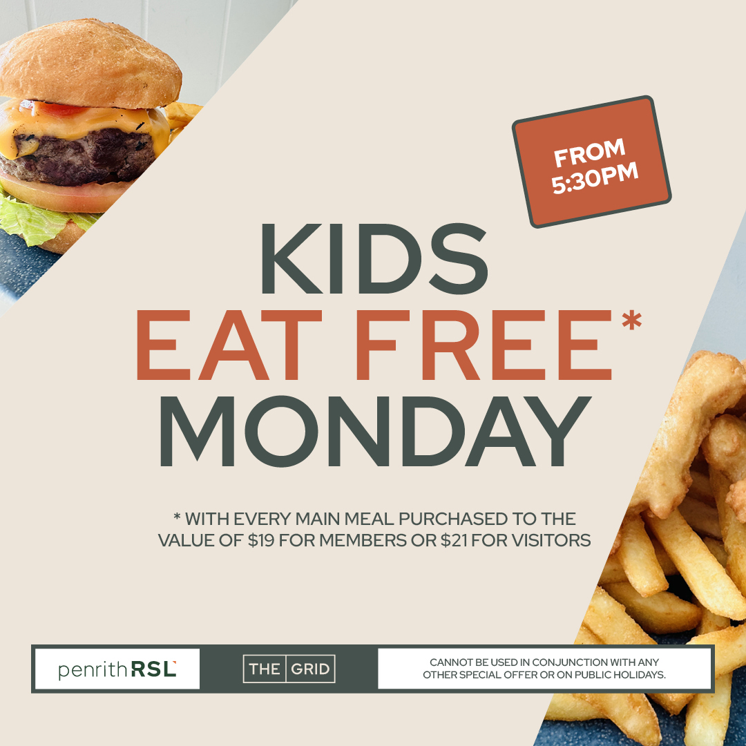 #ad Kids eat free on Mondays at The Grid Penrith!