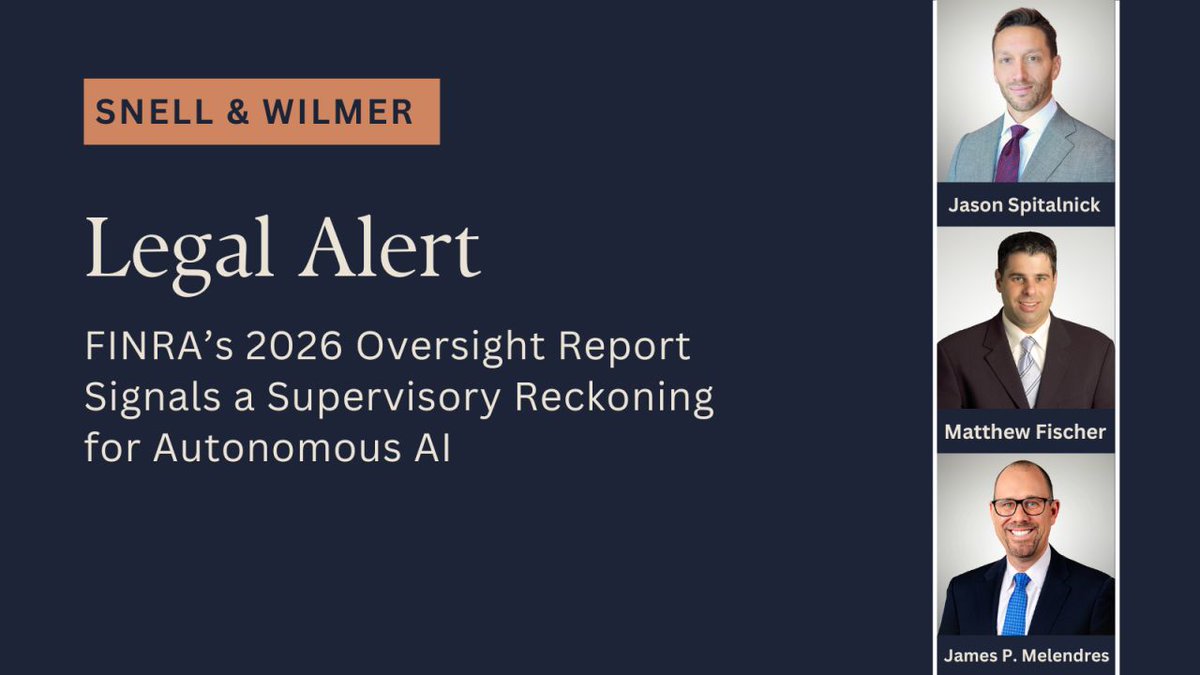 Financial Industry Regulatory Authority’s 2026 Annual Regulatory Oversight Report introduces rules for agentic AI in brokerage workflows, warning that action-taking AI triggers new supervisory and governance duties. 

bit.ly/4s8sn0k