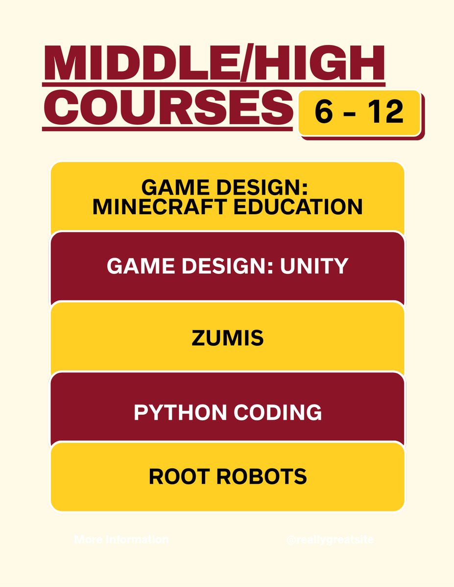 SC_SummerCamps's tweet image. Hello everyone!

We are hosting our annual Coding Fair and LEAFS STEM Day, a FREE one-day coding and robotics workshops to all students! Lunches are provided and there is limited space available! 
Contact us if you have any questions!
#codingforkids #EducationForAll #k12education