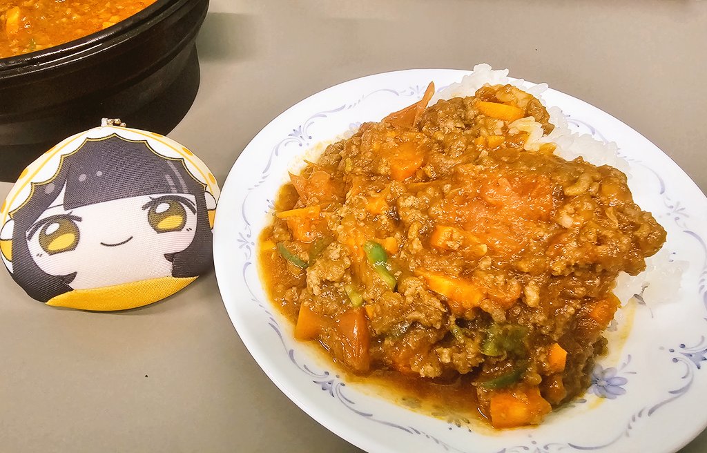 おはようございます☀️ 虹コンカレーセットでかりんちゃん達のレシピ