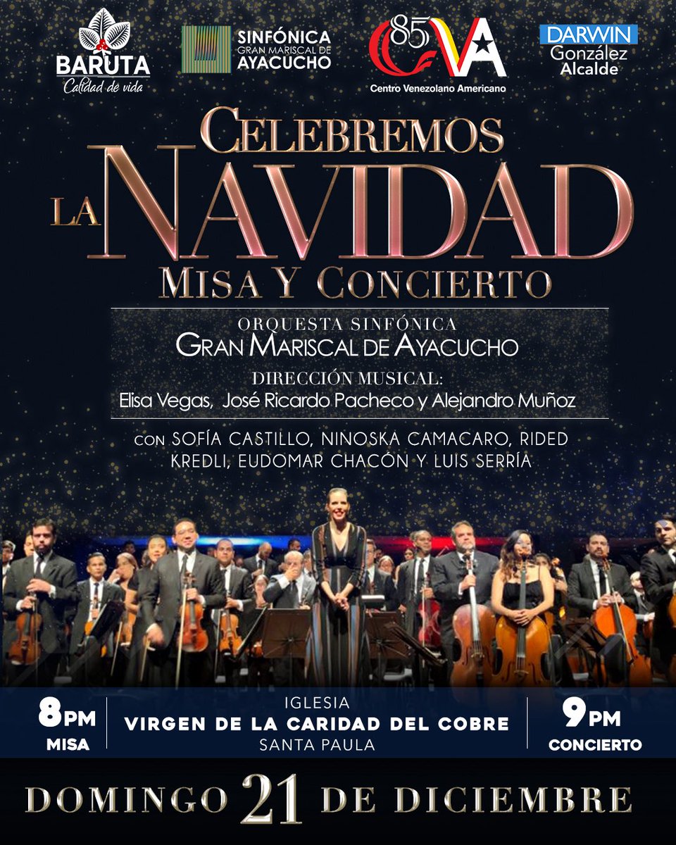 ¡Volvimos con la Misa y concierto de navidad 2025 en la Iglesia de Santa Paula!

Baruteños y caraqueños, este domingo 21 de diciembre, nos encontraremos todos en la Iglesia de la Caridad del Cobre para seguir con nuestra tradición de fe y música en esta época decembrina.