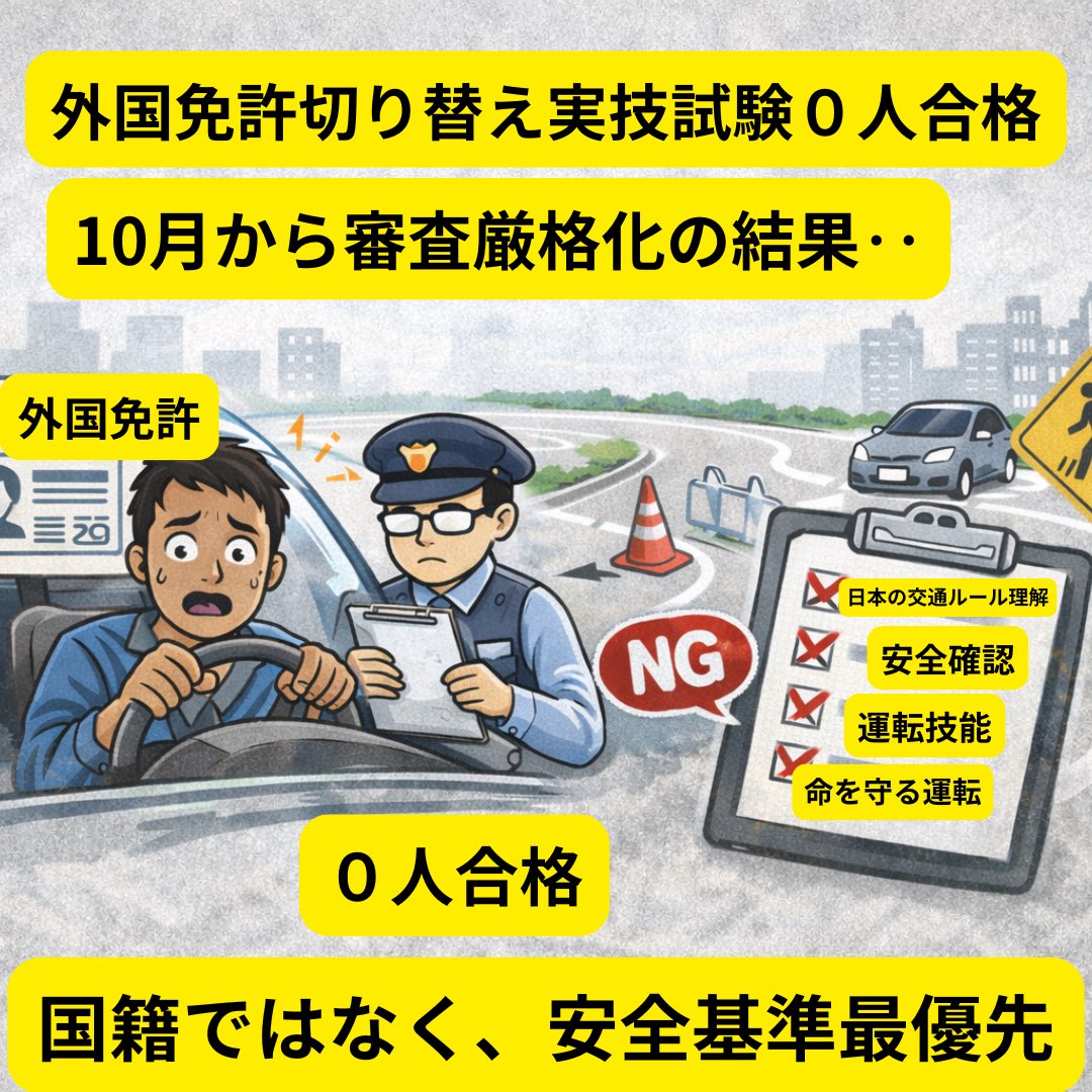 入れ替え限定！格安！取付け無料！取外し工事無料！配送込！保証付！試運転のみ極上 群馬県外免切り替え実技試験、厳格化後合格者ゼロに 過去合格者