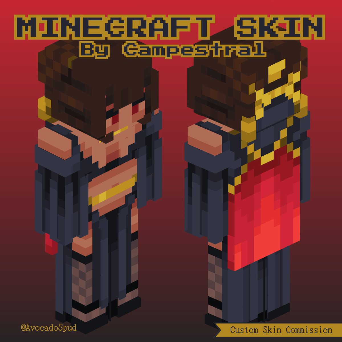 CampestralCamp's tweet photo. Skin commission for @AvocadoSpud. Literally you are so amazing <3! Thank you again
I was prompted to find a way to merge a skin concept with the migrator cape, and had so much fun doing it c:
#VGenComm #minecraftskin #minecraftcape #commissionopen https://t.co/liDa0qMUm1