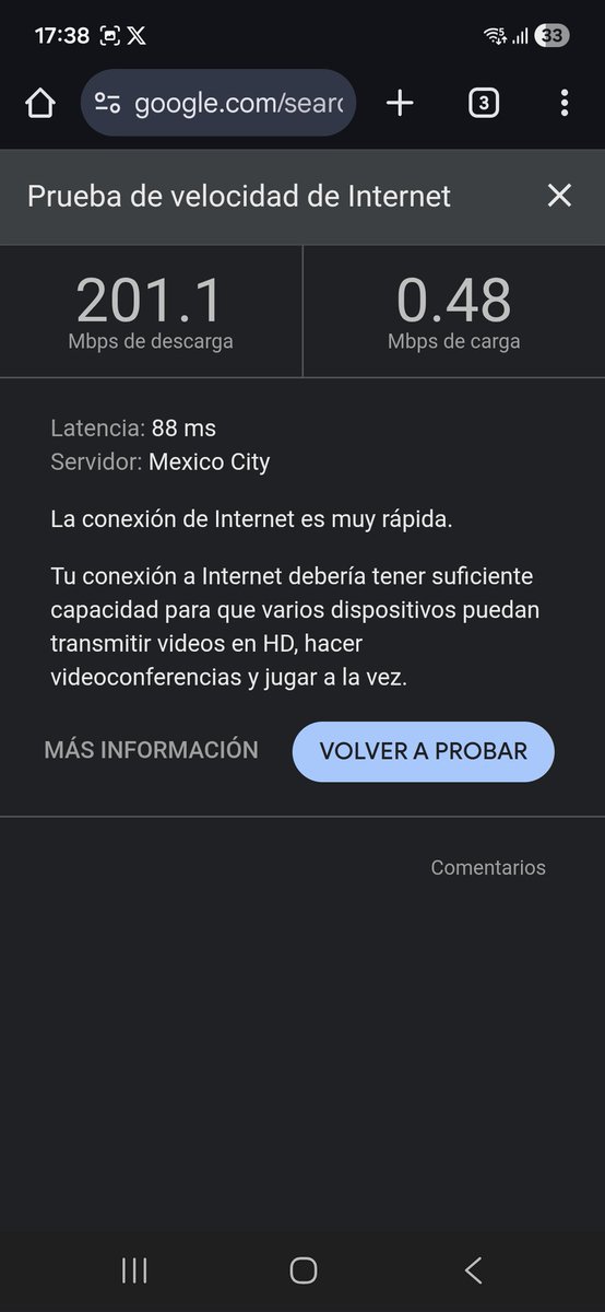 etrostrife's tweet photo. @totalplaymx @RicardoBSalinas @Profeco pagando por 700 mbps y después de la queja paso de 300 mbps a 201 mbps 😀 https://t.co/jwTg39Cz7X