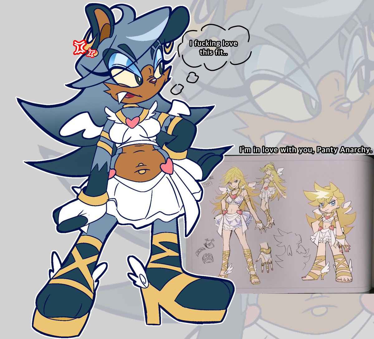 This is the FIRST time she doesn’t look like a fucking mess 
I think this would be her cosplay yes yes! 
#sonicoc
