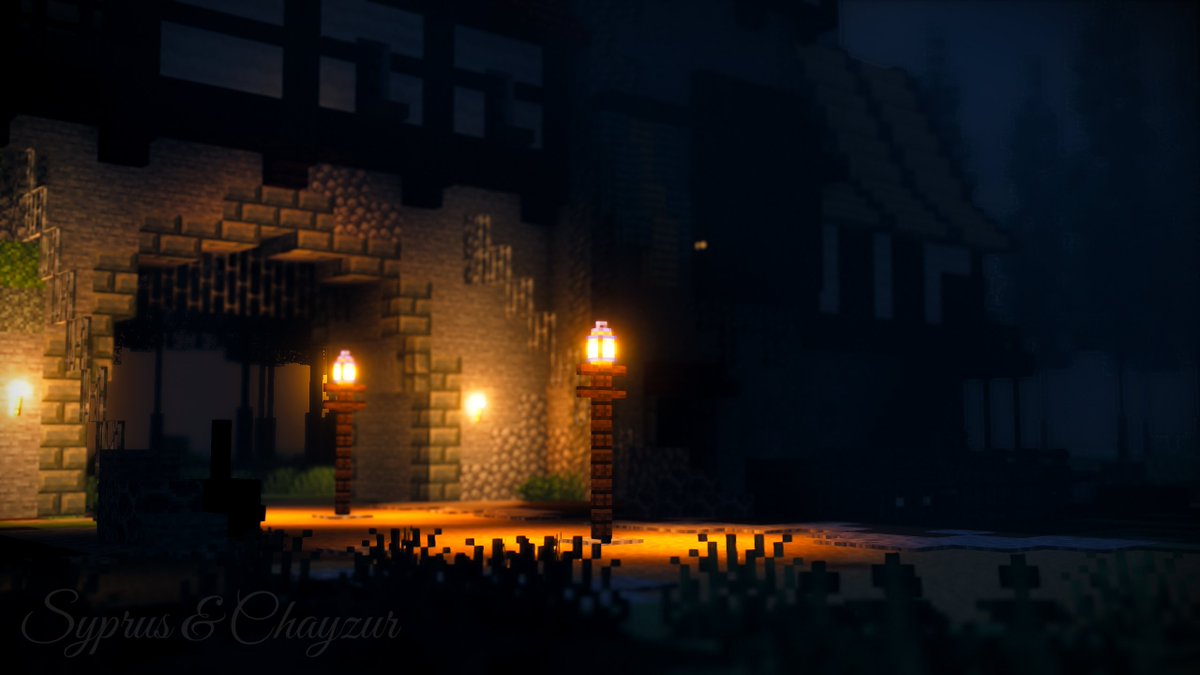 SyprusBuilds's tweet photo. Me and @Chayzur recreated the new @Hytale screenshot in Minecraft! This took us about 6 hours to complete start to finish in one stream listed on my channel.

For anyone wondering:
- I did most of the exterior & building work, Chayzur did most of the groundwork (excluding the trees)
- There are thousands of block entities to replicate vertical slabs and more.

#Hytale #HytaleBuilds #HytaleBuilding