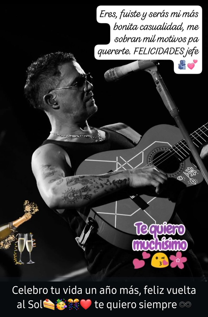Feliz vuelta al Sol jefe!! <a href="/AlejandroSanz/">Alejandro Sanz</a> celebro vida por ti y nuestra música, que nunca dejes de brillar y seguir alegrando corazones 🫂🎊🥳🍰❤️😘