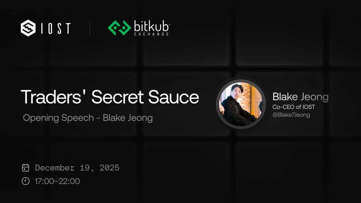 IOST_Official's tweet image. 🇹🇭 Thailand, we’re coming!

This Friday, IOST CEO @Blake7Jeong will take the stage to deliver the opening speech at 'Trader's Secret Sauce', an event hosted by @BitkubOfficial

Excited to kick things off and connect with the community 🚀