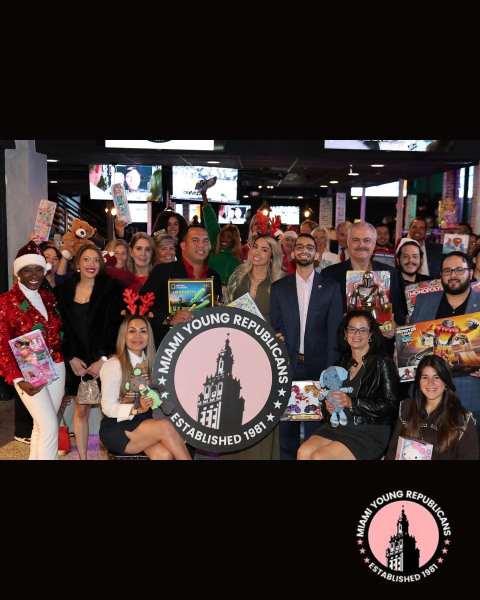 MiamiYRs's tweet photo. Grateful for everyone who joined us for the Miami Young Republicans Christmas Party benefiting @amigosforkids 🎄✨ 

Your generosity, holiday spirit, and support helped make the night truly special and will make a meaningful difference for children in our community. 

Thank you to our members, guests, and partners for coming together this season of giving—we couldn’t have done it without you!