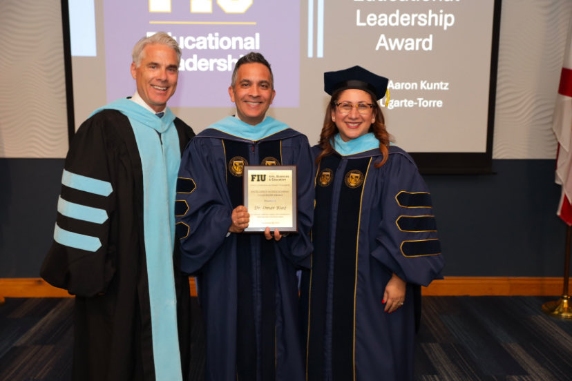 Congratulations to Dr. Omar Riaz for being recognized as the inaugural recipient of FIU’s Excellence in Educational Leadership Award. His work with <a href="/MDCPS/">Miami-Dade Schools</a> inspires the next generation of educational leaders. #PawsUp 🐾