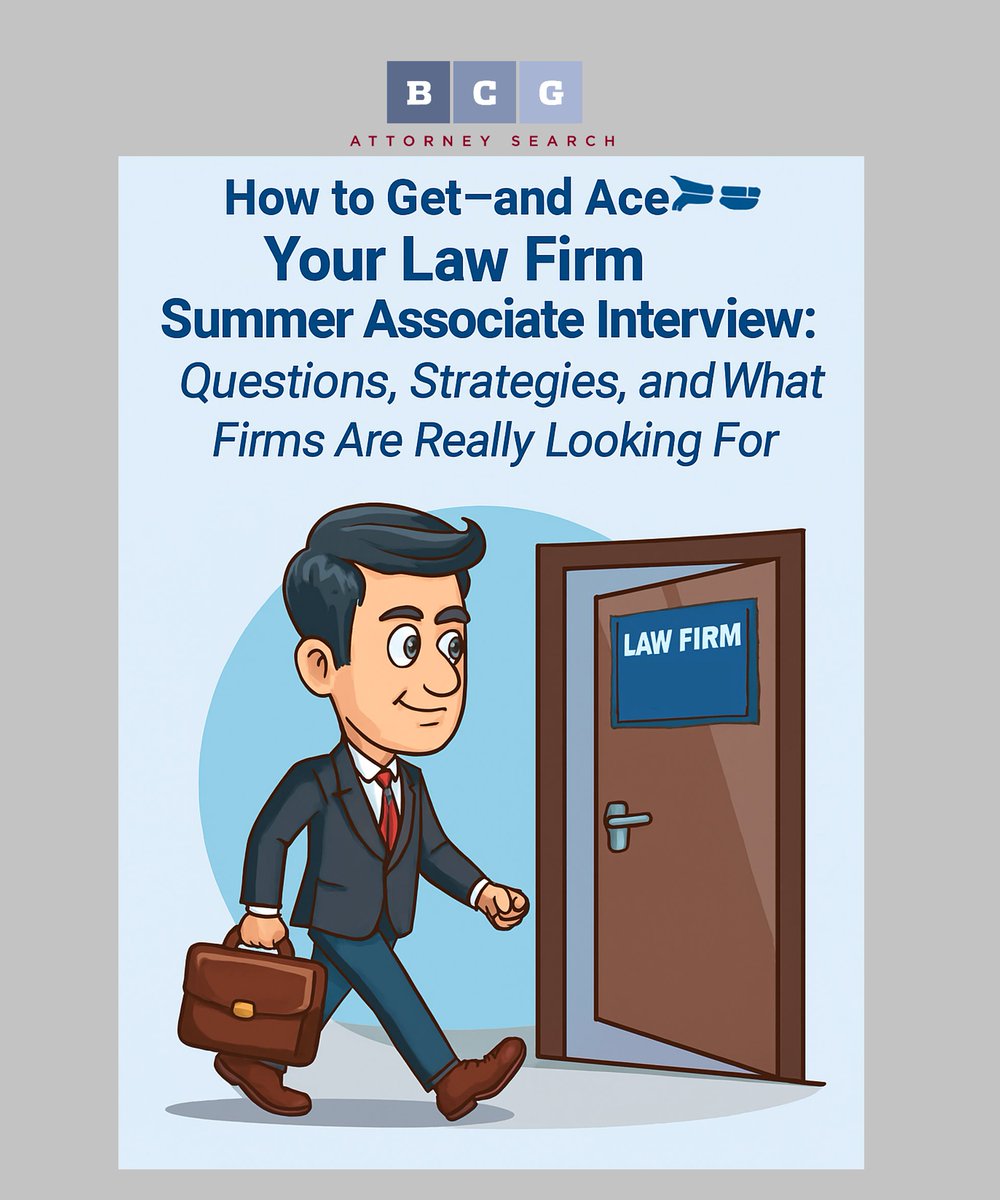 Law_Crossing's tweet image. 🚀 Ready to land—and ace—your law firm summer associate interview?

👉 Learn what top firms expect, how to prepare for tough questions, and the strategies that set candidates apart.

📖bcgsearch.com/how_to_get_and…

#LawStudents #LegalCareers #SummerAssociate #CareerTips
