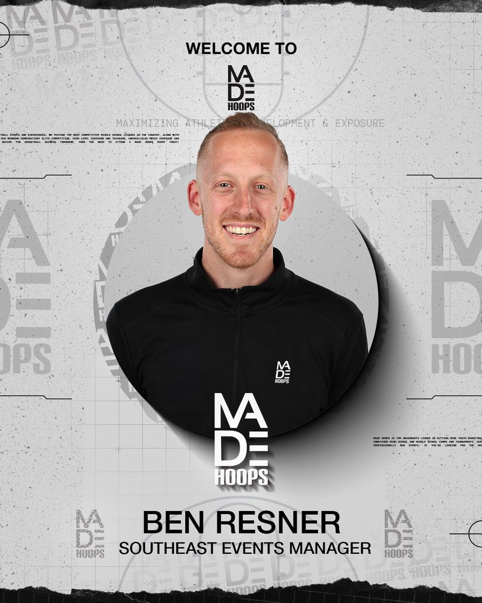 🎉 Welcome Ben Resner!

We’re thrilled to announce Ben as our new Southeast Events Manager. With 10 years in the G League and experience with USA Basketball, Ben brings elite-level insight and leadership to MADE Hoops.

The Southeast is in great hands. Let’s get to work! 💪🏀