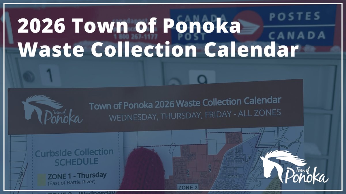 Town of #Ponoka residents should watch their mailboxes this week for the new 2026 Waste Collection Calendar. 

The new calendars are in the mail and are expected to arrive in mailboxes soon.

You can also find a printable version of the 2026 Waste Collection Calendar on the