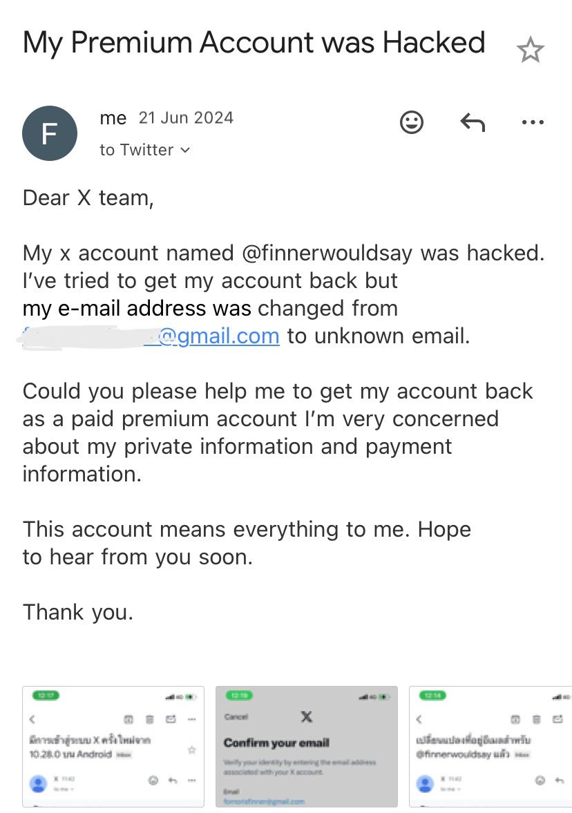finnerwouldsay's tweet image. #ออฟโรด #offroadKTP 

ออฟโรดส่งรีพอร์ตให้ x support หรือยังครับ นี่เคยโดนแฮค เมลถูกเปลี่ยนใหม่จนกลับเข้าแอคไม่ได้ x support เป็นคนจริงๆตอบ ยิ่งเป็นสมาชิกพรีเมียมทีมซัพจะช่วยไวเพราะมีข้อมูลเรา ทีมจะส่งลิ้งให้เรารีบเข้าแอคไปเปลี่ยนเมล ออฟโรดลองครับ

1. เข้าลิ้งนี้…