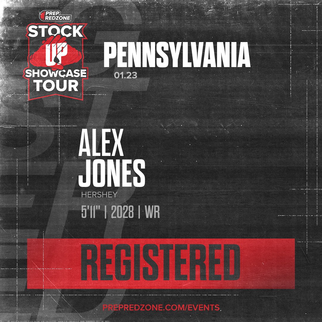 PrepRedzonePA's tweet photo. Welcome Class of 2028 Alex Jones of Hershey to the @PrepRedzonePA Showcase on January 23rd @ Spooky Nook Sports. 

🔥🏈 #PRZStockUpPA 🏈🔥

Register NOW! 👇  https://t.co/2YpoYGVvUU https://t.co/T7GDw230D0