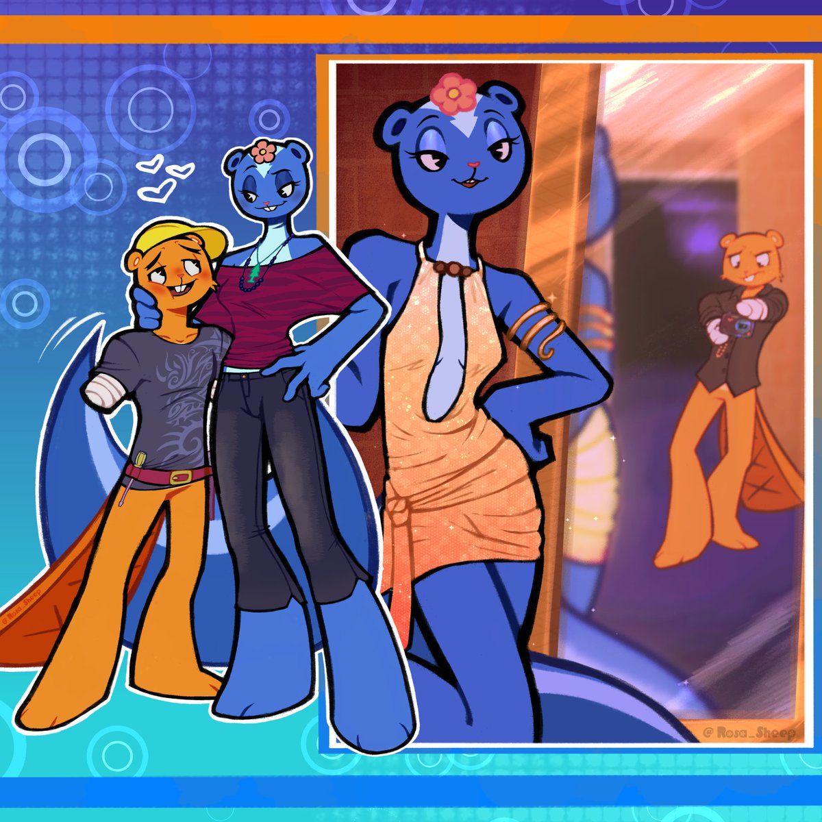 Rosa_Sheep's tweet image. °○•🧡💙H x P💙🧡•○°
#happytreefriends #HandyxPetunia #Handy #Petunia