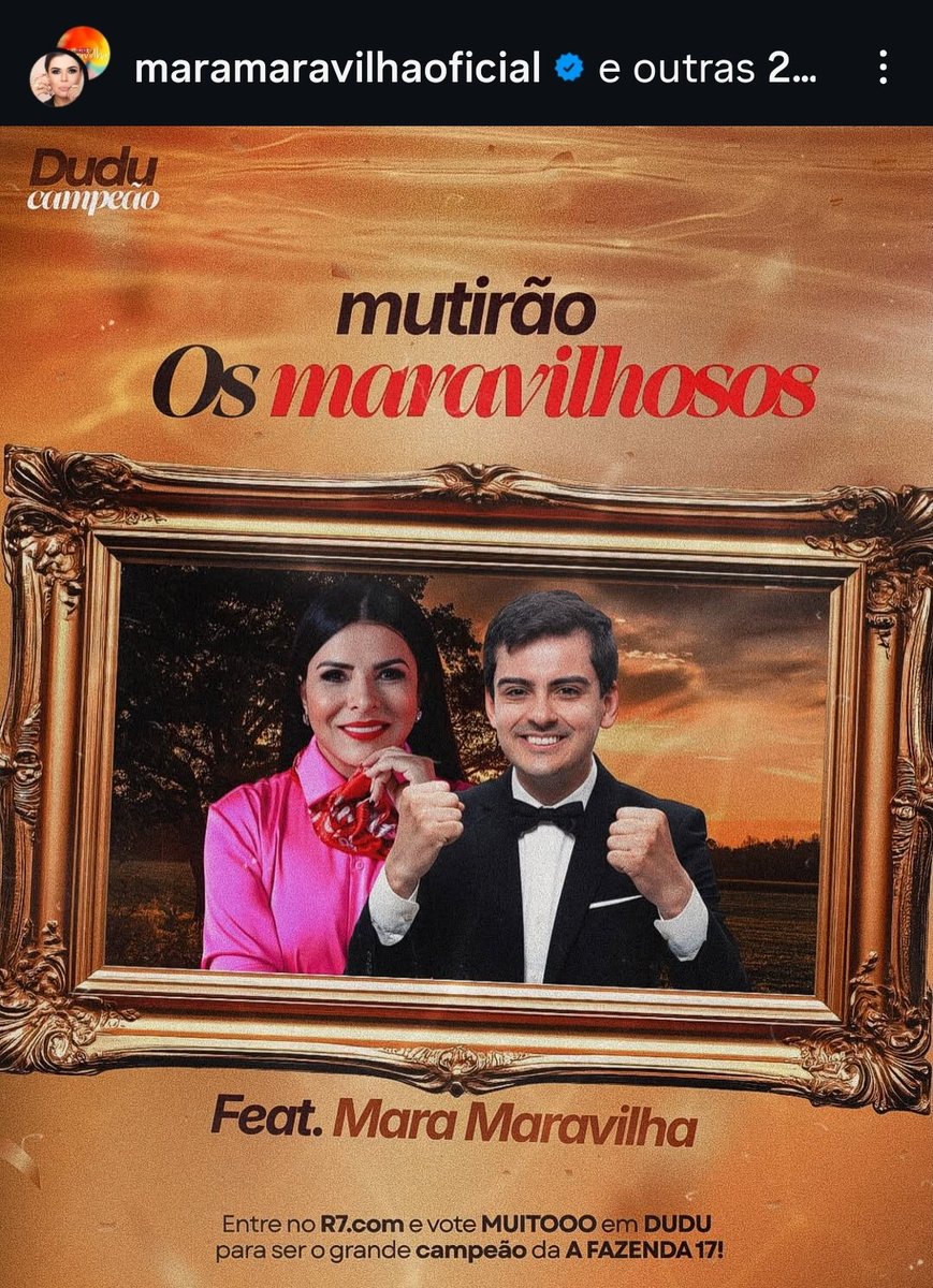 ChrisPerfect_'s tweet photo. #DuduCampeão!

Mara Maravilha PUXA Mutirão para Dudu 🏆
#AFazenda17 #AFazenda https://t.co/Dut1Gnlwut