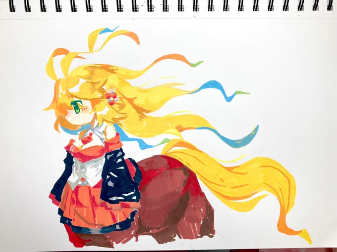 マキちゃんの下半身が馬になってるね。どうして? 私「かっこいいなって思って……」