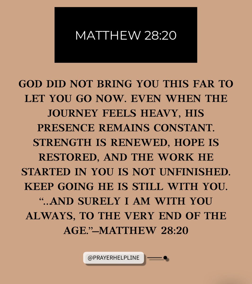 _prayerhelpline's tweet photo. ✝️ "The Lord himself goes before you and will be with you; he will never leave you nor forsake you. Do not be afraid; do not be discouraged." — Deuteronomy 31:8
#JesusIsComingSoon https://t.co/ohVyYhNiu5