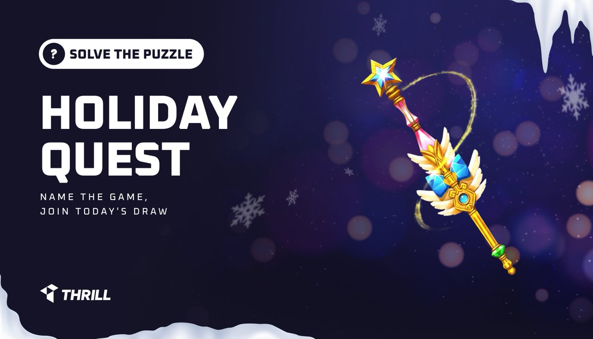 Thrill_com's tweet photo. 🎄Holiday Quest: Day 4

Someone's missing their staff.

Today's Puzzle: Name the game.
Reply with the game Name + your Thrill username

🎁 Prize: 5 Winners x $20 ⏳ Ends: 23:00 UTC https://t.co/3wV0o9AiE9