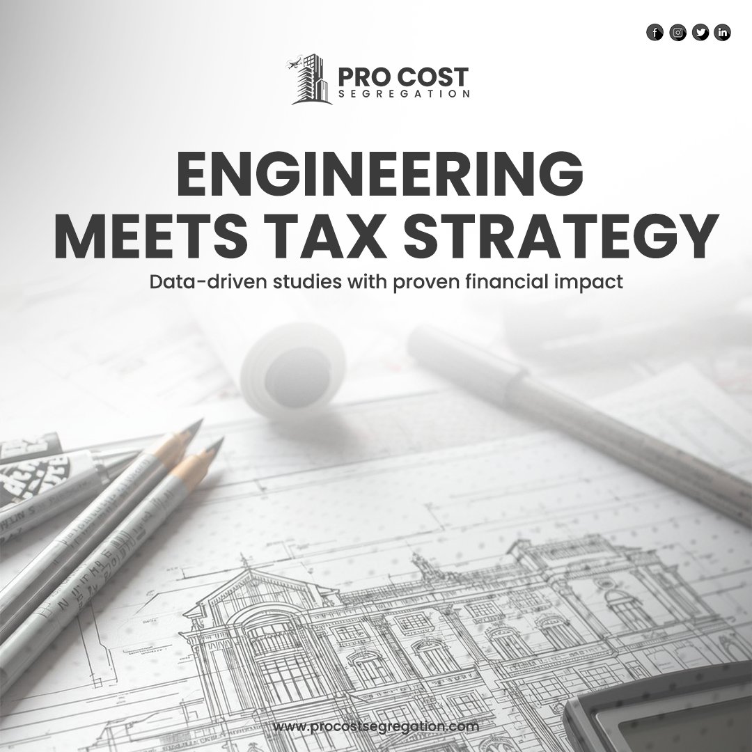ProSegregation's tweet photo. 💡 Engineering Meets Tax Strategy – Unlock the financial potential of your property with Pro Cost Segregation.
Data-driven studies with proven results to maximize your tax benefits and savings.
#ProCostSegregation #TaxStrategy #EngineeringMeetsFinance #CostSegregation #TaxSavings https://t.co/wXKLArCND2