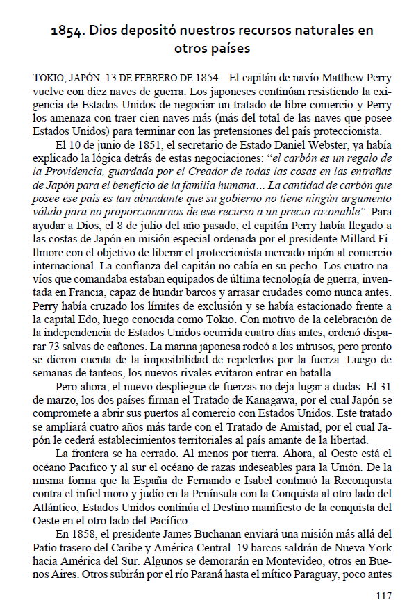 majfud's tweet photo. Trump: Venezuela nos quitó tierra y nuestro petróleo que está en tierra venezolana...
***
La historia no rima, se repite como una parodia
"1854: Dios depositó nuestros recursos naturales en otros países"
(de La frontera salvaje: 200 años de fanatismo anglosajón en América Latina)