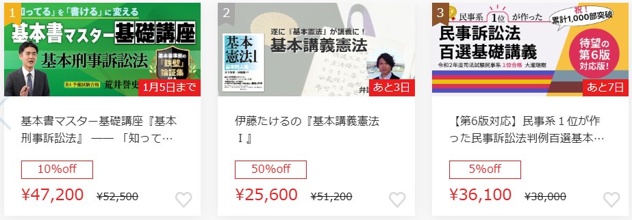 司法試験・予備試験対策するならBEXA 【BEXA 売れ行きランキング】(24
