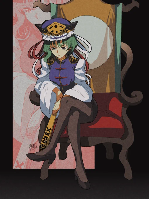 セル画っぽい配色意識して塗った絵。一周まわって斬新な気持ちで描けて楽しい。