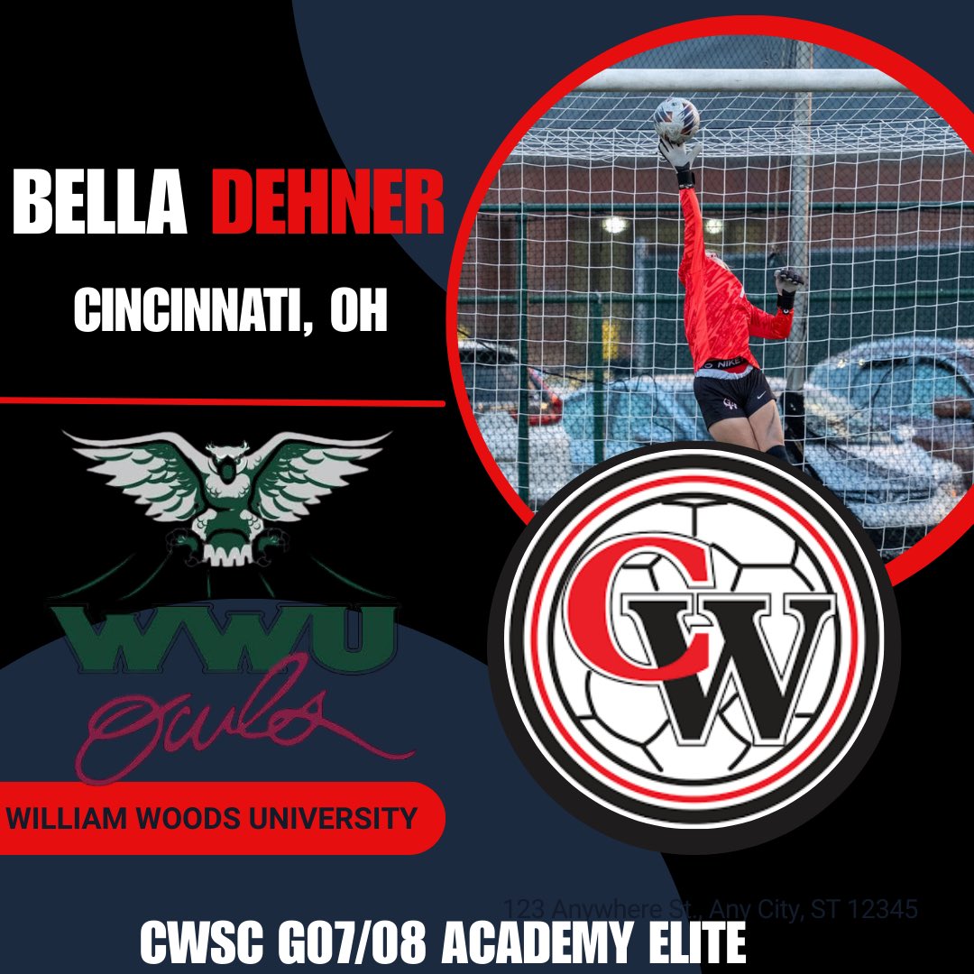 CincinnatiWest's tweet photo. Congratulations to Bella Dehner (‘26) on her commitment to William Woods University!

Bella is on our G07/08 Academy Elite team and attends Oak Hills High School. 

Congratulations Bella and Family! https://t.co/L5Tp7TLKmH