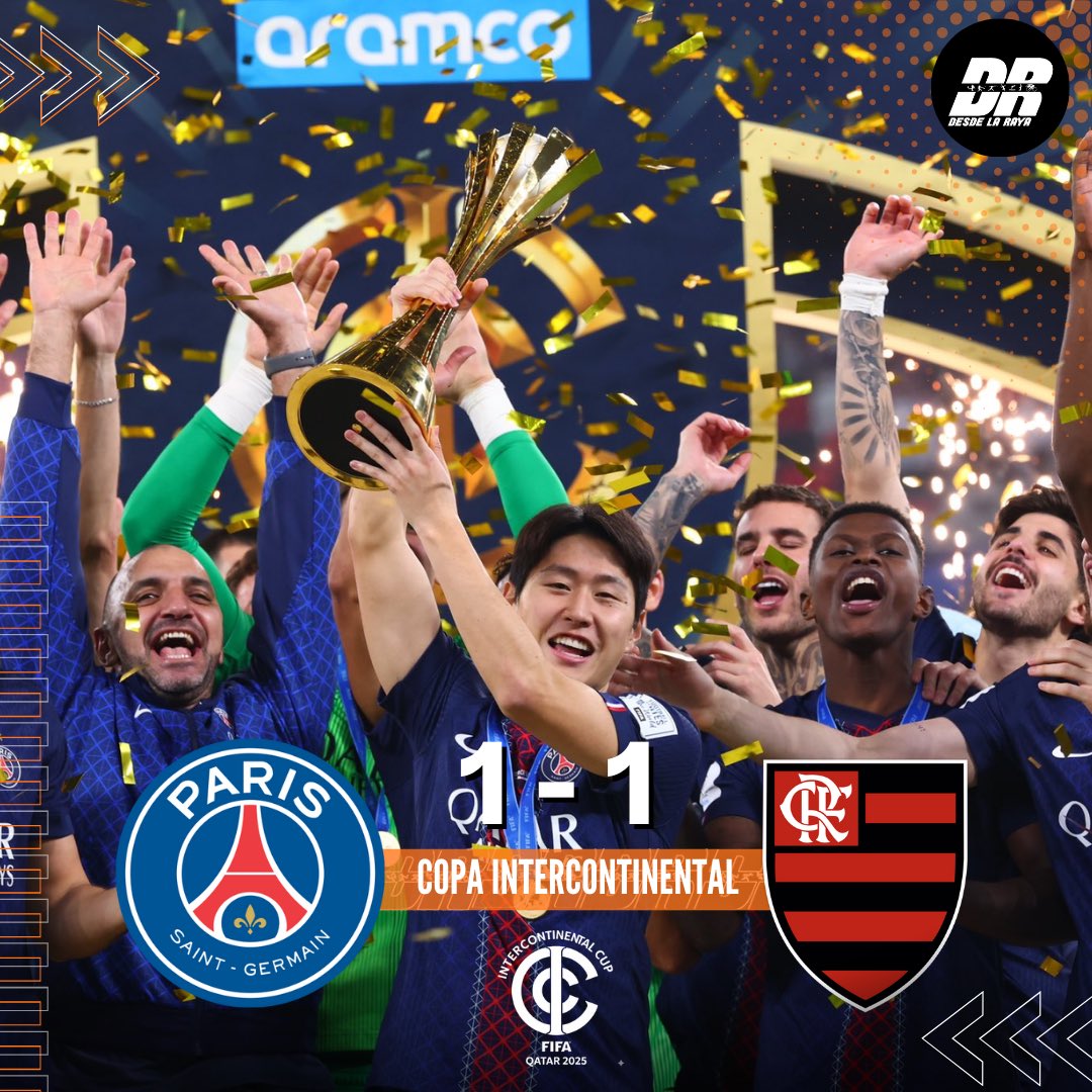 HERÓICA CONSAGRACIÓN PARISINA EN CATAR 🏆✅

Por la final de la Copa Intercontinental, PSG y Flamengo midieron fuerzas en el Estadio Ahmad Bin Ali, en Catar, donde los parisinos consiguieron el título tras igualar a un gol en los 120 minutos y vencer 2-1 en los penales al Mengão.