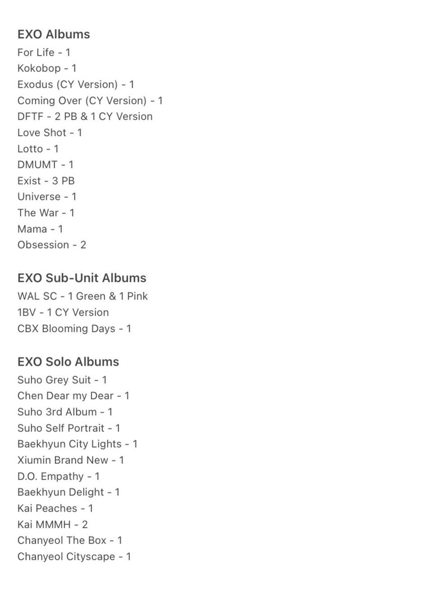 lvscyeol's tweet photo. helloooo! anyone wanna take all my albums, photocards (mostly chanyeol), lightstick v2, and random official &amp; non-official merch for only P5,900 🥹 

this is literally all my collection :( dm me!

🏷️ wts lfb exo albums pc suho lay xiumin chanyeol baekhyun chen kai d.o. sehun https://t.co/A6WgtIAcaM
