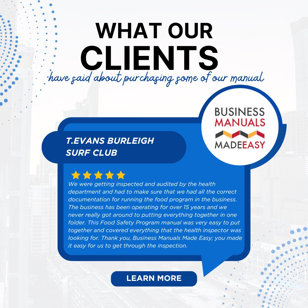 BusinessManuals's tweet photo. Nothing makes us happier than hearing about our clients' success!

Want results like these? Let's talk about your business needs. Send us a DM! 💬

 #ClientTestimonial #SuccessStory #StaffTraining #Hospitality https://t.co/ht8Cpfxp8c