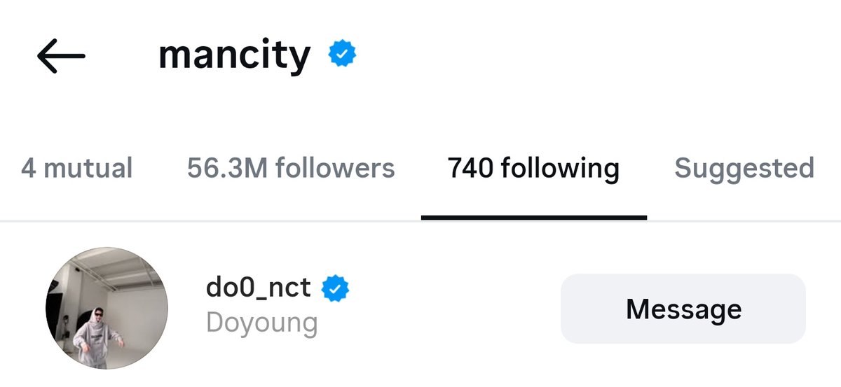 NCTDAOYlNG's tweet image. The Manchester City Football Club is following Doyoung on Instagram 

#DOYOUNG #도영