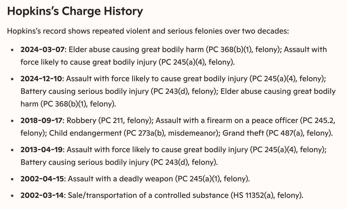 Just to be clear, Judge Begert allowed at least 2 delays in diversion court. Hopkins was not charged with homicide, so bail still had to be set by Judge Brian Stretch, and bail was paid for by Hopkins family; even though Hopkins has a long history of felonies. On Jan 12th, Begert