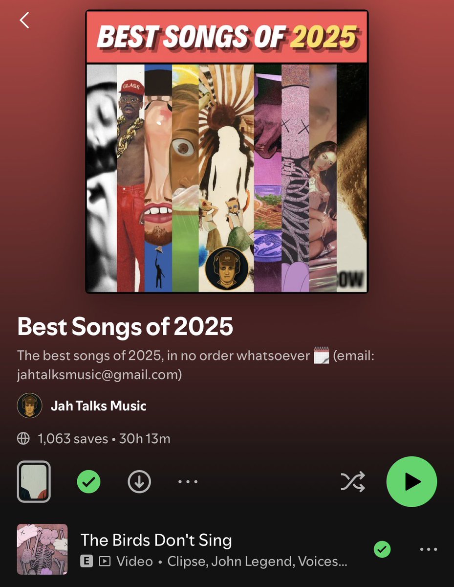 JahTalksMusic's tweet photo. It took long as hell but I made a LONG playlist to summarize all the great music that dropped this year…

JID
Mavi
Clipse
Kali Uchis
Navy Blue
Little Simz
Olivia Dean
The Weeknd
Freddie Gibbs
Westside Gunn
Earl Sweatshirt
McKinley Dixon, etc

2025 was a great year for music man. https://t.co/qws3k06CQM