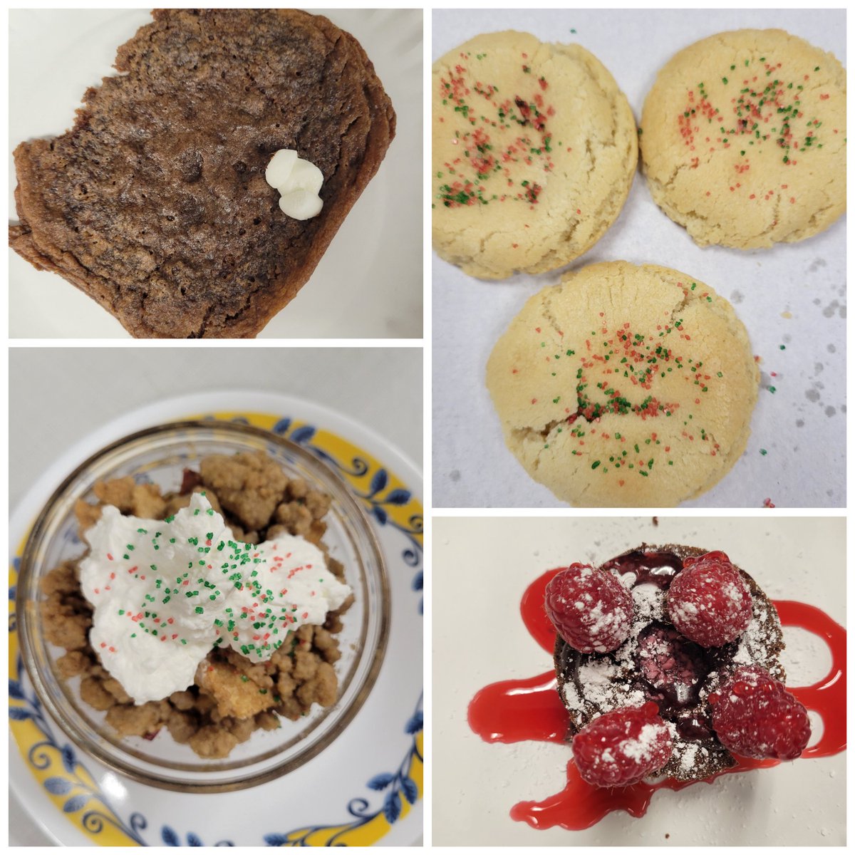 Anderson_FCS's tweet image. Bell 2 did a great job on their "Holiday Sweet Treat Final Exam" competition. They had hot chocolate cookies, sugar cookies, apple crisp, and chocolate raspberry mini cakes!
#FinalExam #HandsOnLearning #CookingClass #AHSisFamily