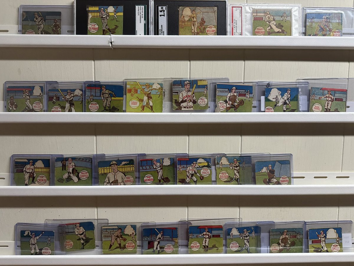 Behold: freshly completed set. 1943 MP&amp;Co R302-1. Including a couple names not on any set list that I’ve seen (help?). Not many sets made during the war, amazing to see the old paper survive. <a href="/CardPurchaser/">Card Purchaser</a> <a href="/CardsStory/">Cards With A Story</a> <a href="/nut_history/">BaseballHistoryNut</a> <a href="/spdfarley/">Spdfarley</a>