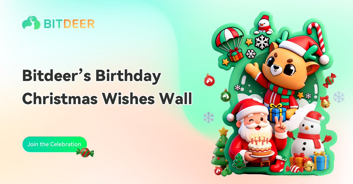 🎄 Bitdeer’s Birthday Christmas Wishes Wall 🎉🦌

🎁 Santa’s Lucky List: 20 chosen ones will each receive 20 USDT! 🎅(Yes, Santa came early. You're welcome.)

It’s Christmas season… and it’s Bitdeer’s Anniversary! Let's celebrate with a massive Wishes Wall Party!

How to join: