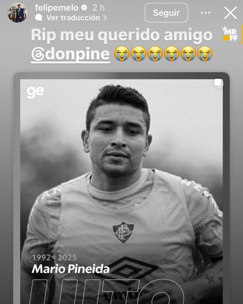 MrOFFSIDER's tweet photo. Felipe Melo se despidió de Mario Pineida en su cuenta de Instagram. Ambos mantuvieron una gran amistad en la estadía del ecuatoriano en el Fluminense de Brasil. https://t.co/grZMsLD6jA