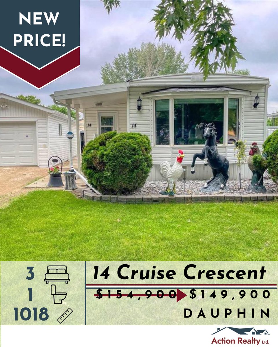NEW PRICE ALERT! 14 Cruise Cres in Dauphin is now $149,900!  Check it out here: actionrealtyltd.ca/dauphin-homes/…