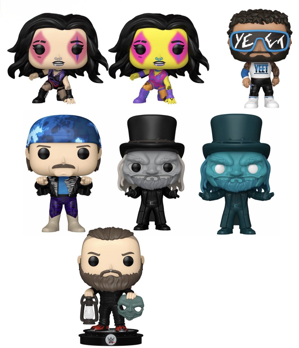 thefigheel's tweet image. I thought I was done with Funko Pops, but there’s some WWE bangers dropping that I’m going to need, Namely Bray, Howdy &amp;amp; Jesse.

Rhea Ripley w/ Blacklight Chase
Jey Uso
Jesse “The Body” Ventura
Uncle Howdy w/ Chase
Bray Wyatt w/ light up stand

You scooping any?