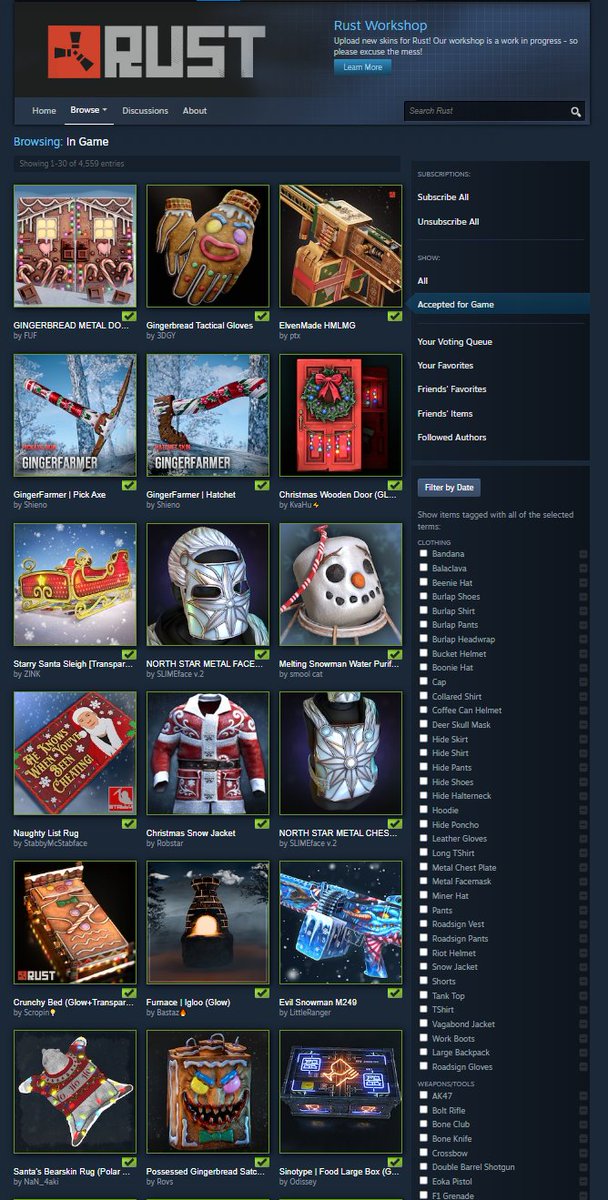 uhhhh Christmas 2025 Week 1 Rust Store for tomorrow?
#Rust #Playrust #Rustskins
HIGH QUALITY H20000000000000000000000
steamcommunity.com/workshop/brows…
(Everything subject to change, some things could be added/removed)