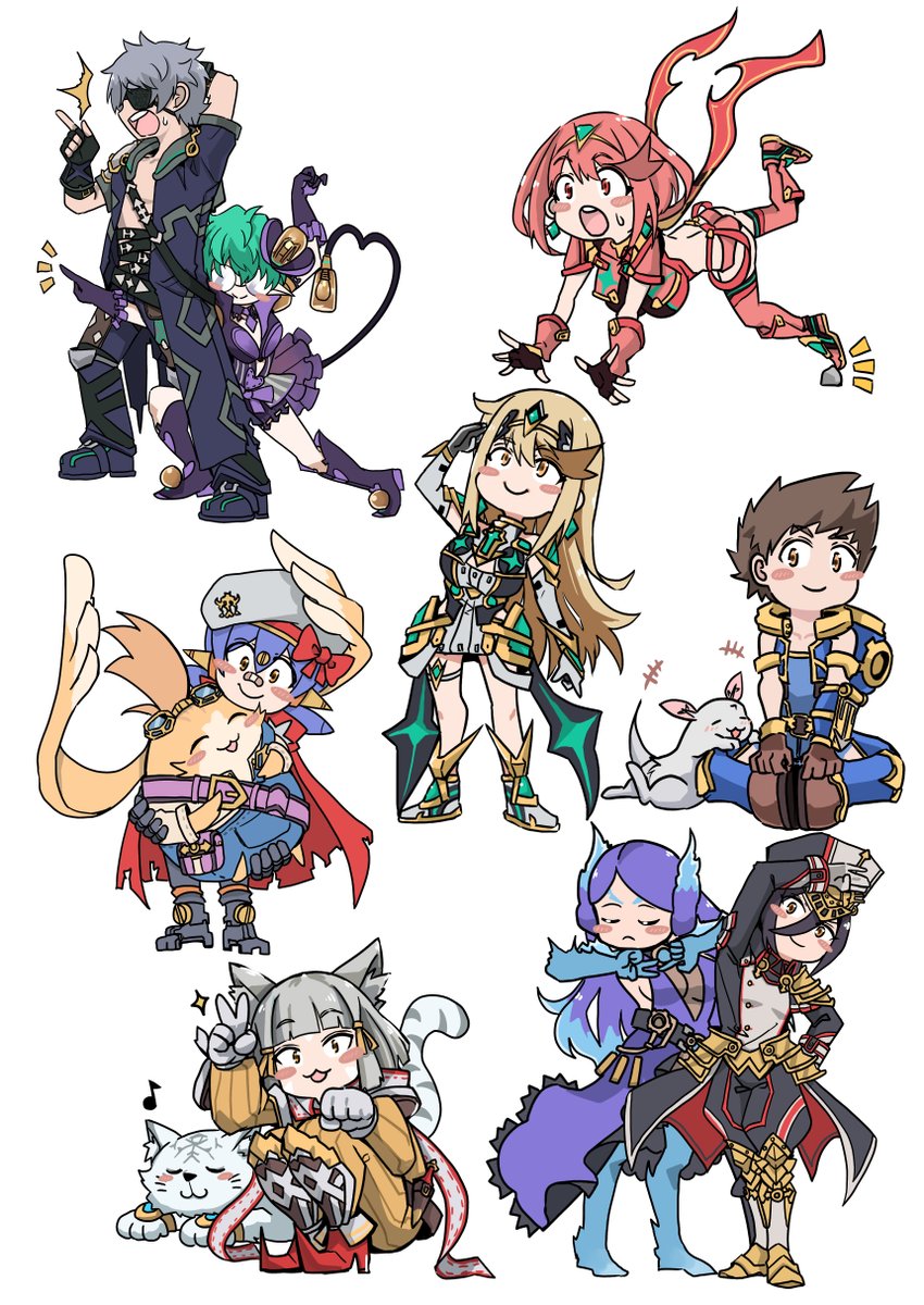 ゼノブレイド２の主要キャラクターのミニキャラ化をしてみました。(*´▽｀*)
#XenobladeChronicles2 #ゼノブレイド２