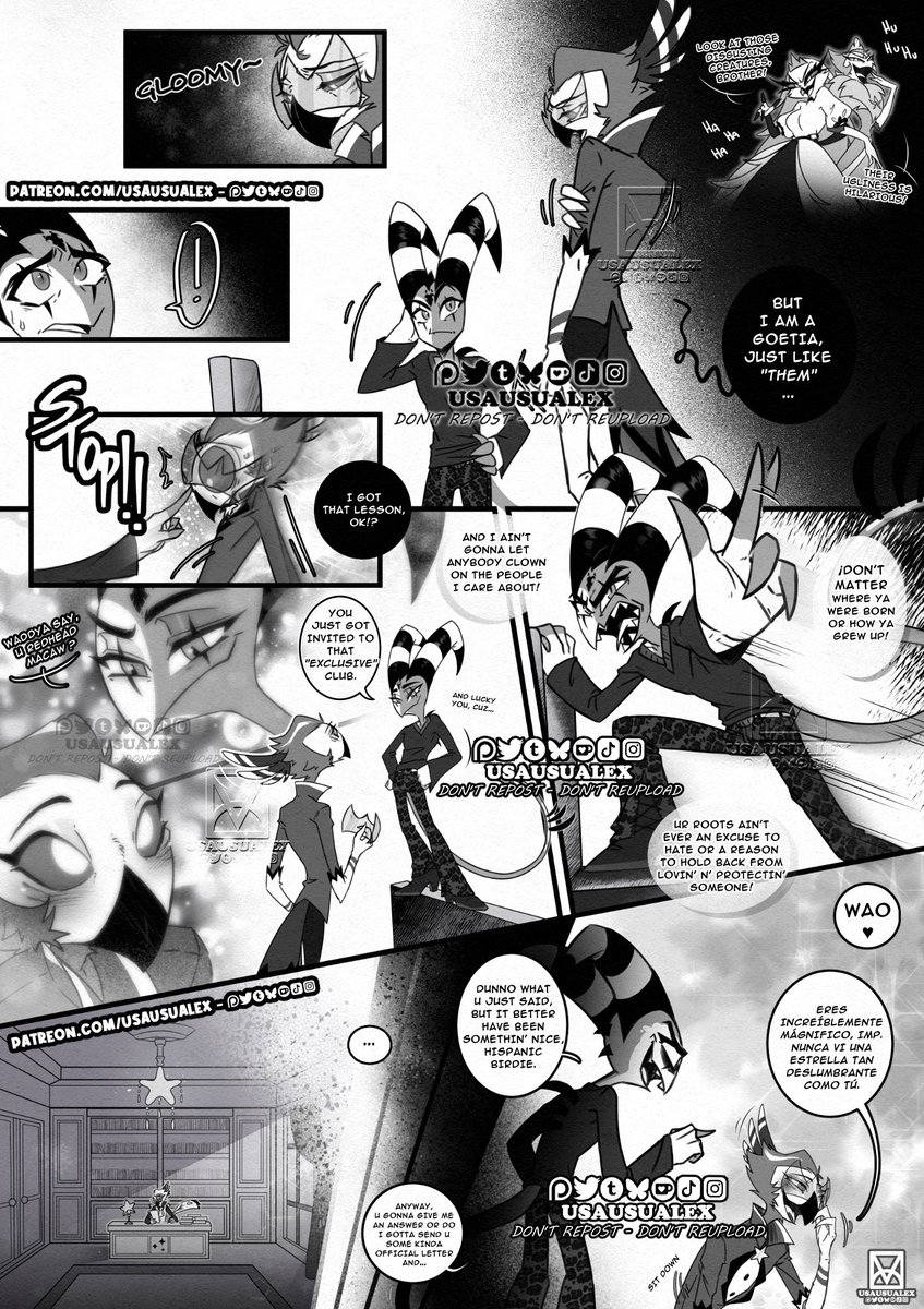 Usausualex's tweet photo. #Blitzago ๐ฆ๐ฆ one sided comic: New feelings~
โข โโโโโโโโโ 7/? โโโโโโโโโ โข
I turned ur silly Blitz into a gentleman! What 'll u do on ur turn w/ this poor lovestruck macaw? U know it's impossible @Sunnsuto
#Blitzofanart #Vassagofanart #Stolitz #Helluvaboss https://t.co/QIjtu1OwXF