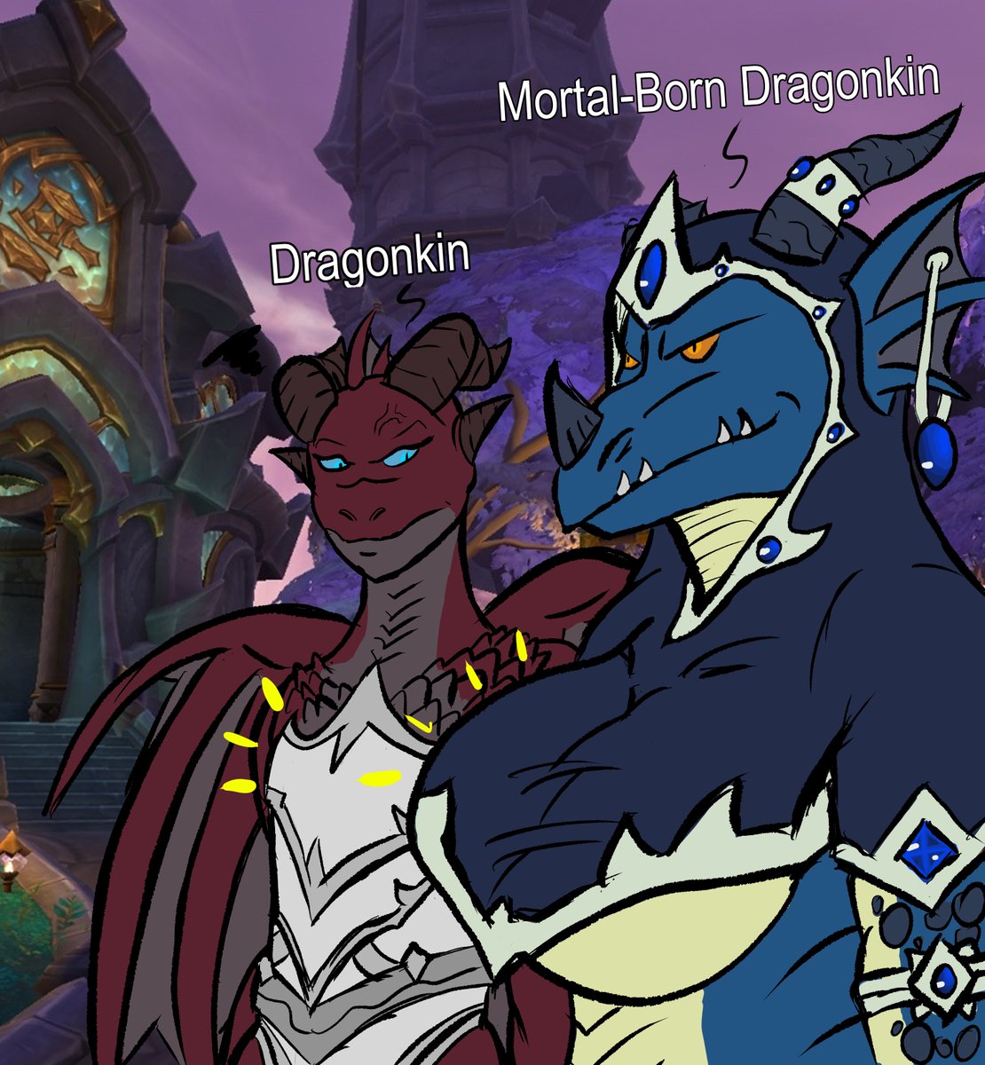 Classic_Klasik's tweet photo. Just got a Drawing Tablet and tried my hand at drawing a meme. 

Behold, the difference between Dragonkin. https://t.co/JhJiHMlSMj