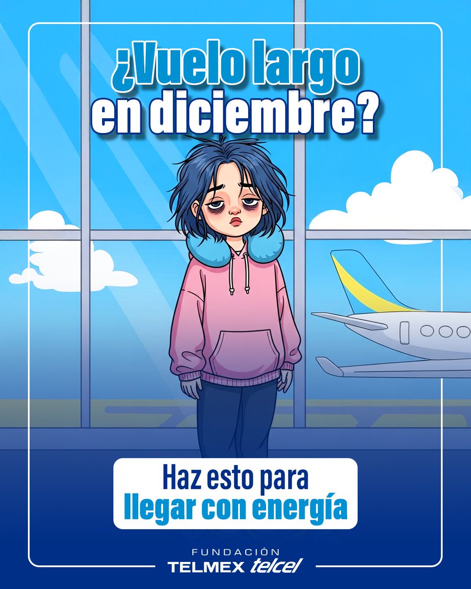 fundaciontelmex's tweet image. Viajar no debería dejarte agotado 😮‍💨✈️
Con estos hacks, llegar con energía sí es posible.

 Y tú, ¿qué otro tip agregarías? 👇

#Viajes #VueloLargo #TipsDeViaje #Diciembre