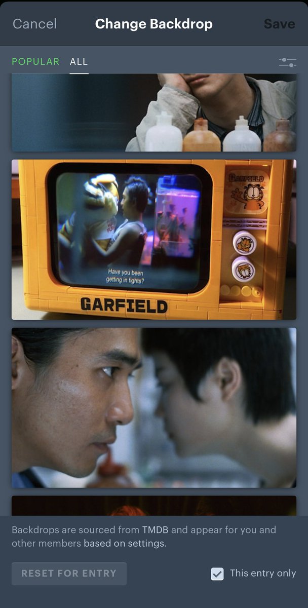 Lmao one of the Letterboxd backdrops for Chungking Express is a photo of it being watched on a lego-built Garfield TV